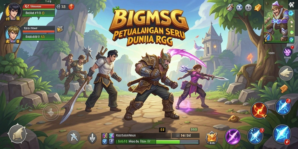 Screenshot gameplay BIGMSG dengan aksi seru dan pemandangan indah.