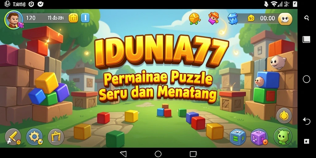 Tampilan gameplay DUNIA77 yang menampilkan berbagai jenis teka-teki.