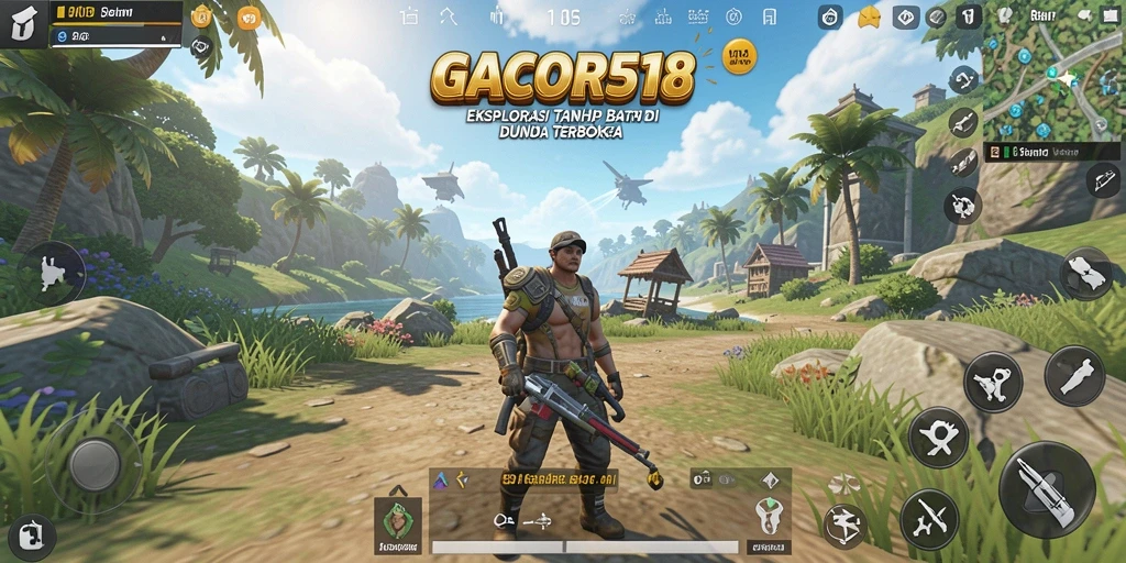 Screenshot gameplay GACOR518 menampilkan petualangan Open World yang mendebarkan.
