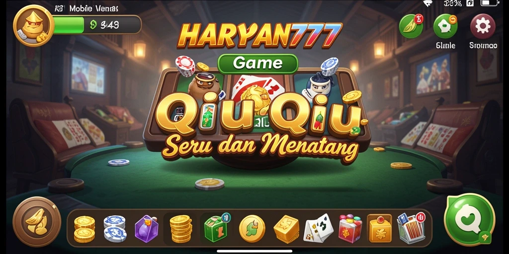 Screenshot utama HARAPAN777 menampilkan gameplay QiuQiu yang seru.