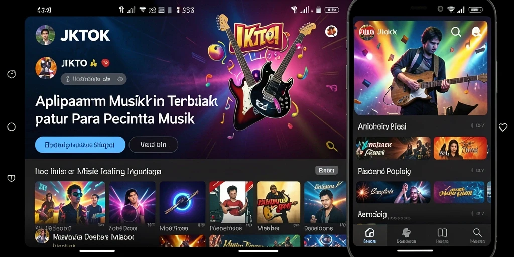 Tampilan menarik JKTOK saat pengguna menikmati musik dengan antarmuka yang interaktif.