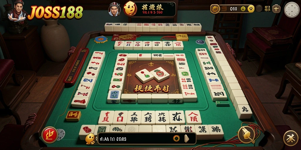 Tampilan gameplay menarik dari JOSS188 saat bermain Mahjong.