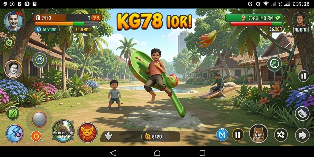 Tampilan gameplay KG778 yang ceria dan berwarna-warni.