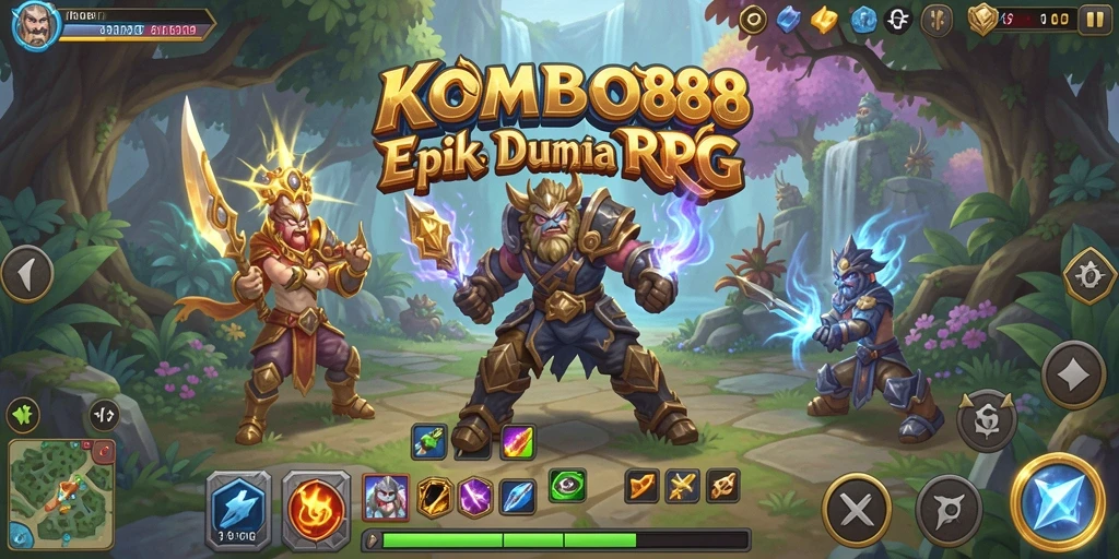 Tampilan gameplay KOMBO88 yang memukau dalam pertarungan RPG.