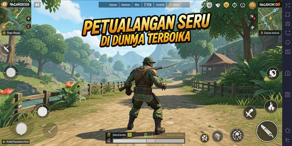 Tangkapan layar gameplay NAGAHOKI88 yang menunjukkan keindahan dunia terbuka.