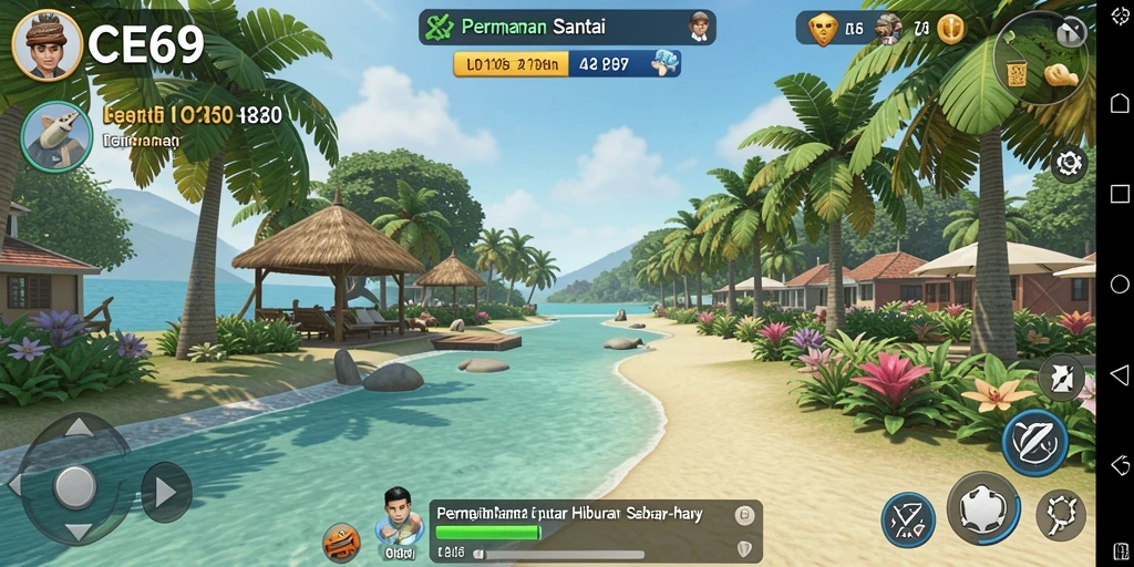 Tampilan gameplay seru OCE69 yang penuh warna.