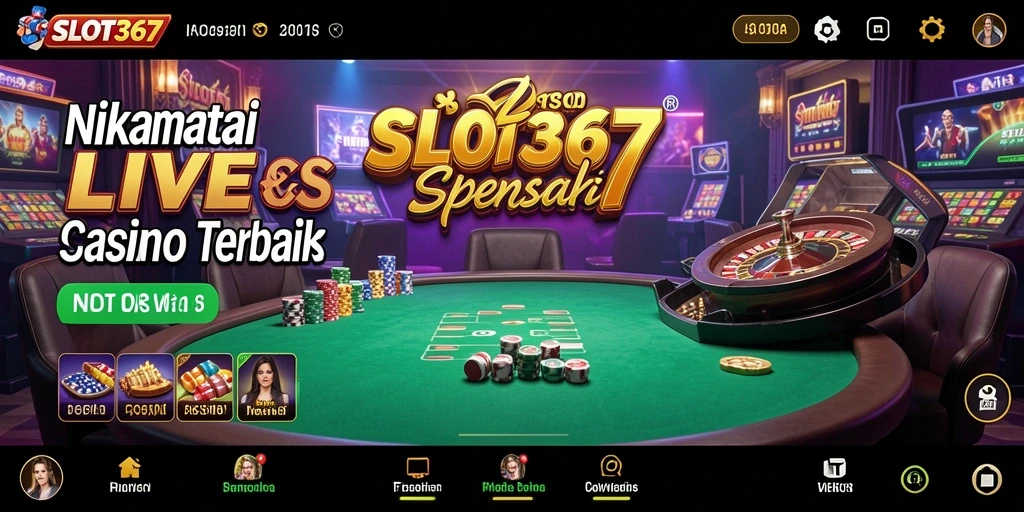 Tampilan screenshot SLOT367 dengan dealer live dan pemain aktif.