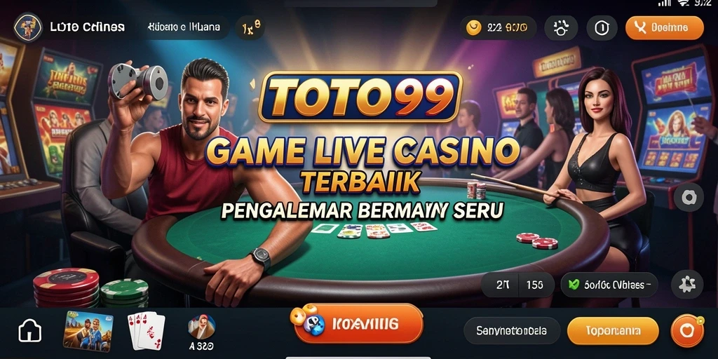Screenshot gameplay TOTO99 menampilkan suasana Live Casino yang mengasyikkan.