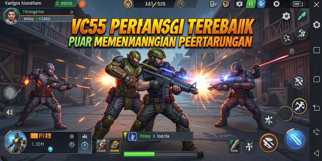 Tangkapan layar utama VC55 menunjukkan momen seru dalam pertempuran strategi.