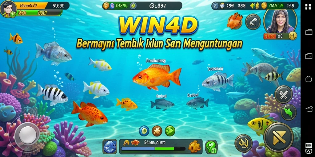 Screenshot dari gameplay seru Tembak Ikan WIN4D.